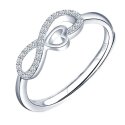 Pierścionek srebrny rodowany regulowany znak nieskończoności srebro 925