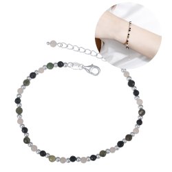 Bransoletka srebrna damska z kamieniami turmalin talizman ochronny srebro