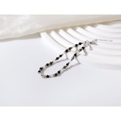 Bransoletka srebrna damska z kamieniami turmalin talizman ochronny srebro