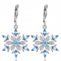 Srebrne kolczyki rodowane śnieżki śnieżynki gwiazdki na święta srebro 925
