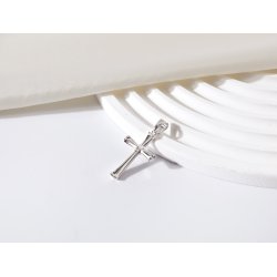 Srebrny męski duży krzyż zawieszka krzyżyk rodowany srebro próba 925