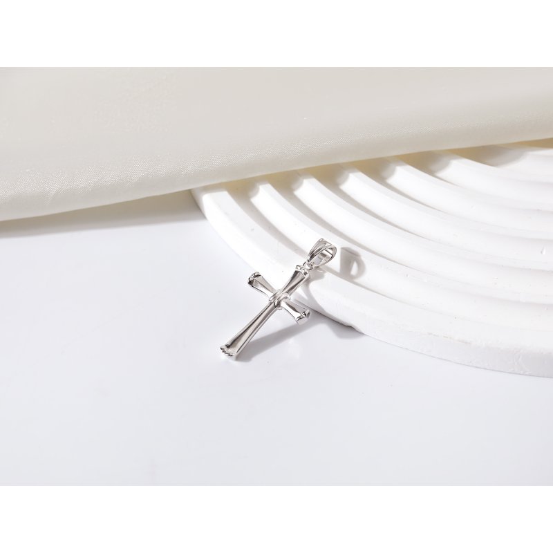 Srebrny męski duży krzyż zawieszka krzyżyk rodowany srebro próba 925