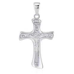 Srebrny męski duży krzyż zawieszka krzyżyk rodowany srebro próba 925