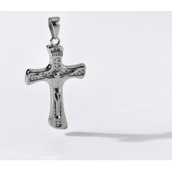 Srebrny męski duży krzyż zawieszka krzyżyk rodowany srebro próba 925