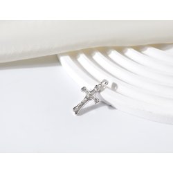 Srebrny męski duży krzyż zawieszka krzyżyk rodowany srebro próba 925