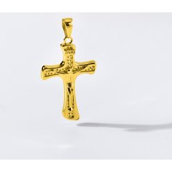 Srebrny męski duży krzyż zawieszka krzyżyk srebro pozłacane próba 925 elegancki prezent