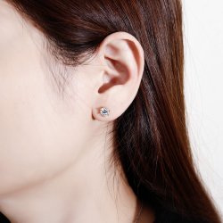 Srebrne kolczyki z cyrkonią sztyfty wkrętki srebro pozłacane próba 925