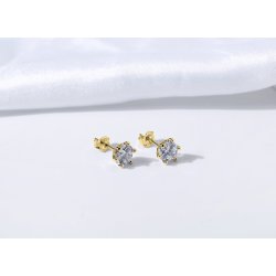 Srebrne kolczyki z cyrkonią sztyfty wkrętki srebro pozłacane próba 925