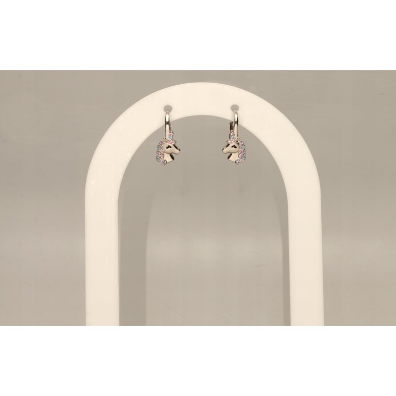 Srebrne kolczyki jednorożce 925 dla dziewczynki