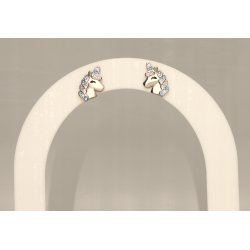 Kolczyki srebrne 925 dla dziewczynki jednorożce