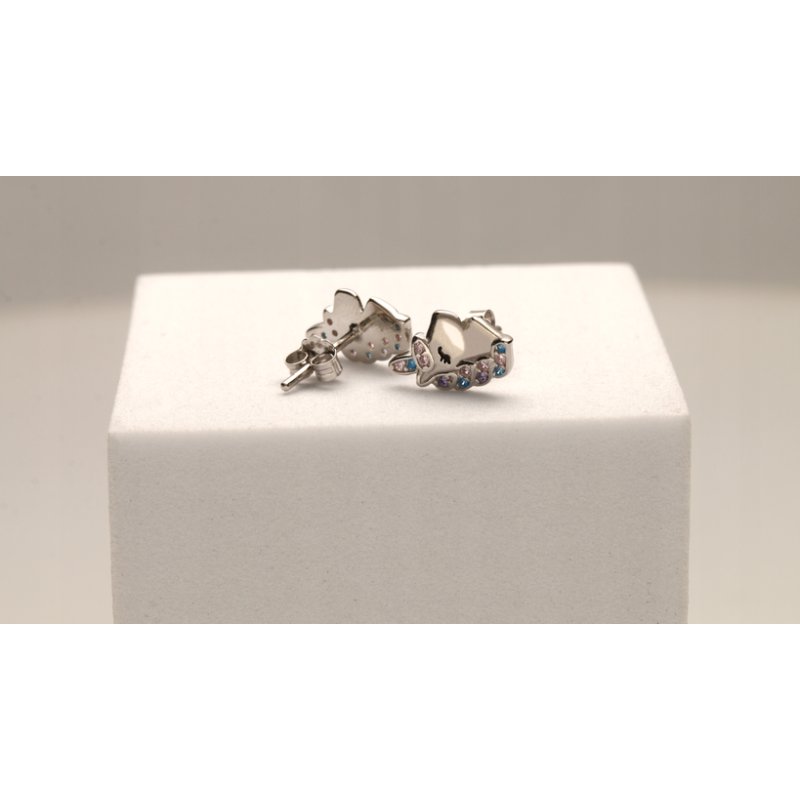 Kolczyki srebrne 925 dla dziewczynki jednorożce