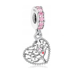 Charms zawieszka srebrna beads srebro próba 925 oryginalny serce drzewko