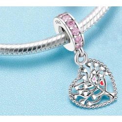 Charms zawieszka srebrna beads srebro próba 925 oryginalny serce drzewko