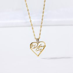 Naszyjnik srebrny kocham cię damski łańcuszek z zawieszką  srebro pozłacane próba 925