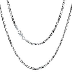 Srebrny łańcuszek męski bizantyjski królewski naszyjnik srebro próba 925