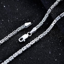 Srebrny łańcuszek męski bizantyjski królewski naszyjnik srebro próba 925