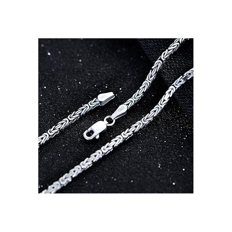 Srebrny łańcuszek męski bizantyjski królewski naszyjnik srebro próba 925