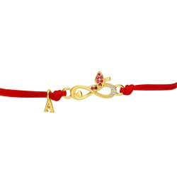 Srebrna bransoletka pozłacana dla dziewczynki dzieci sznurkowa literka A srebro 925