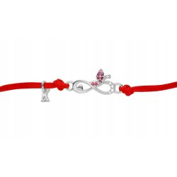 Srebrna bransoletka dla dziewczynki dzieci sznurkowa literka K srebro 925