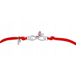 Srebrna bransoletka dla dziewczynki dzieci sznurkowa literka P srebro 925