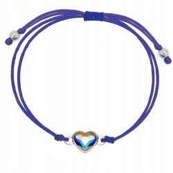 Srebrna bransoletka dla dziewczynki dzieci sznurkowa serce srebro 925