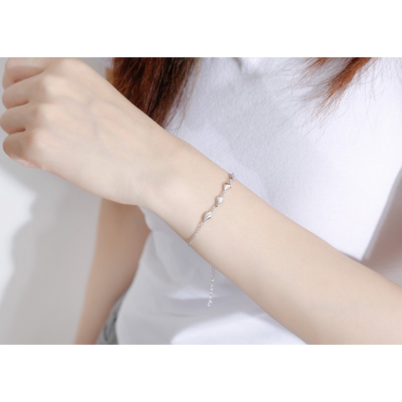 Srebrna bransoletka krople regulowana srebro 925