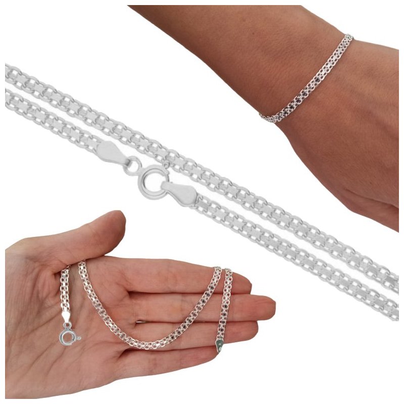 Bransoletka srebrna damska bismark srebro próba 925