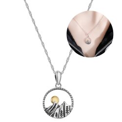 Naszyjnik srebrny łańcuszek damski z zawieszką góry srebro próba 925