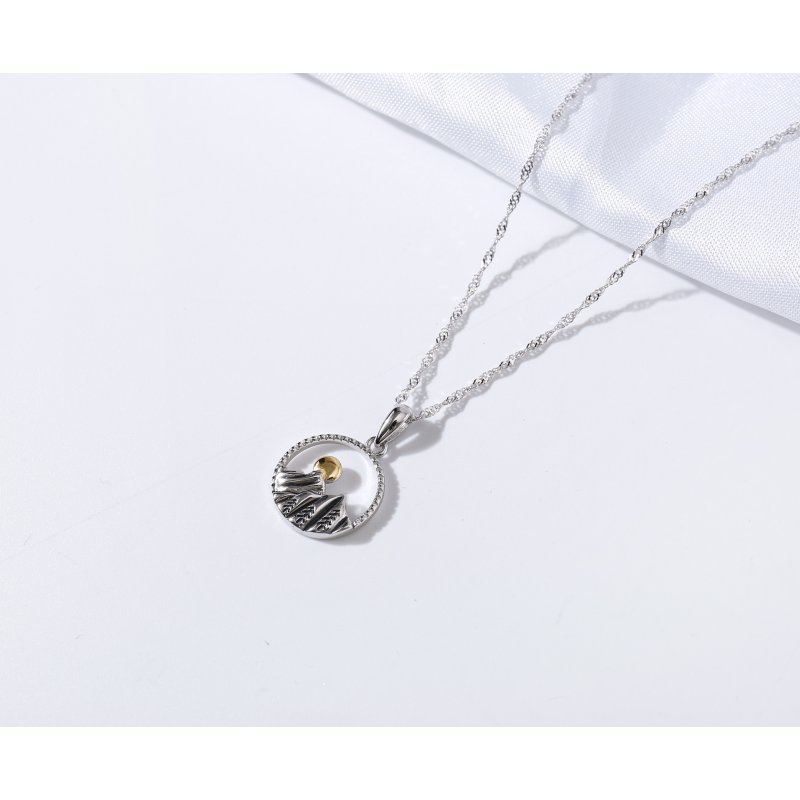 Naszyjnik srebrny łańcuszek damski z zawieszką góry srebro próba 925