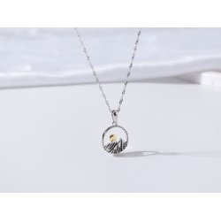 Naszyjnik srebrny łańcuszek damski z zawieszką góry srebro próba 925