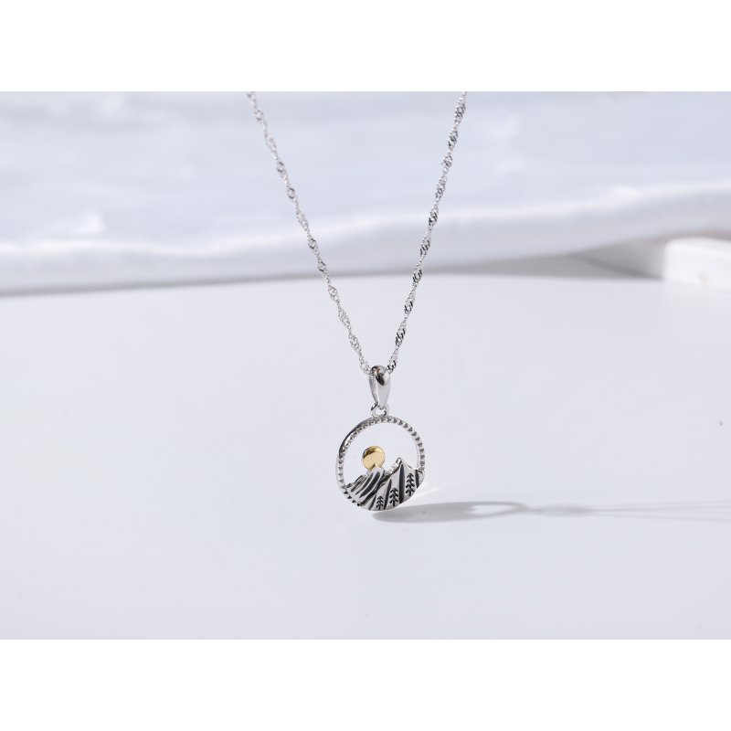 Naszyjnik srebrny łańcuszek damski z zawieszką góry srebro próba 925