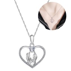 Naszyjnik srebrny dla przyjaciółki łańcuszek damski zawieszka serce srebro