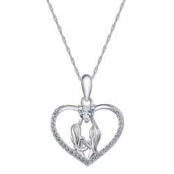 Naszyjnik srebrny dla przyjaciółki łańcuszek damski zawieszka serce srebro