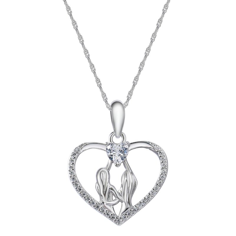 Naszyjnik srebrny dla przyjaciółki łańcuszek damski zawieszka serce srebro