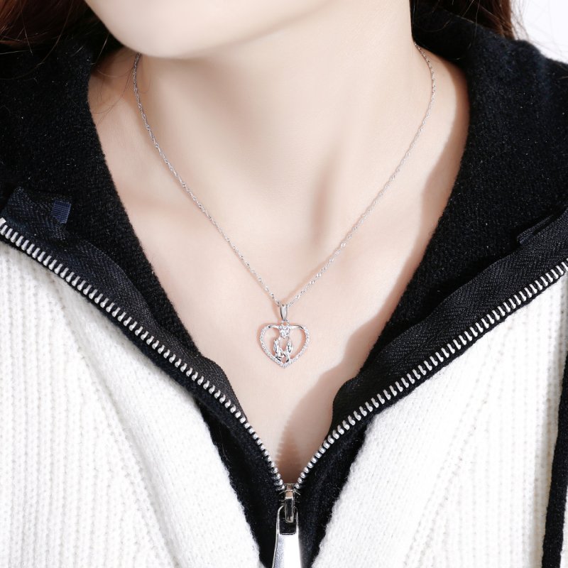 Naszyjnik srebrny dla przyjaciółki łańcuszek damski zawieszka serce srebro