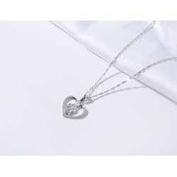 Naszyjnik srebrny dla przyjaciółki łańcuszek damski zawieszka serce srebro