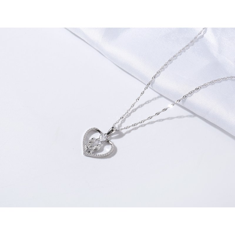 Naszyjnik srebrny dla przyjaciółki łańcuszek damski zawieszka serce srebro