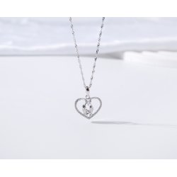 Naszyjnik srebrny dla przyjaciółki łańcuszek damski zawieszka serce srebro