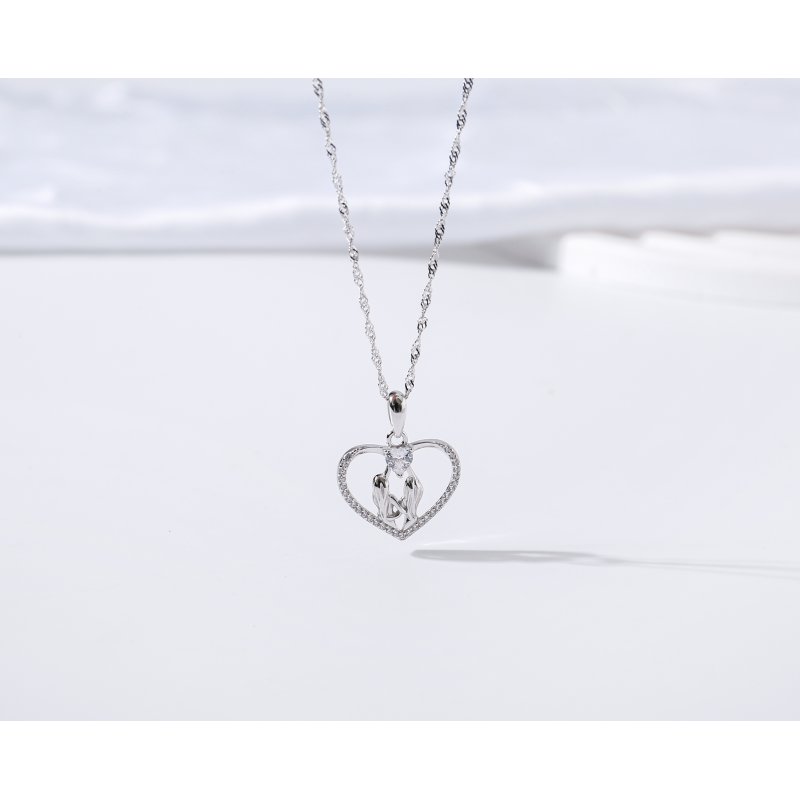 Naszyjnik srebrny dla przyjaciółki łańcuszek damski zawieszka serce srebro