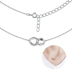 Naszyjnik srebrny łańcuszek damski z zawieszką celebrytka kółka srebro 925 45 cm