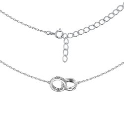 Naszyjnik srebrny łańcuszek damski z zawieszką celebrytka kółka srebro 925 45 cm