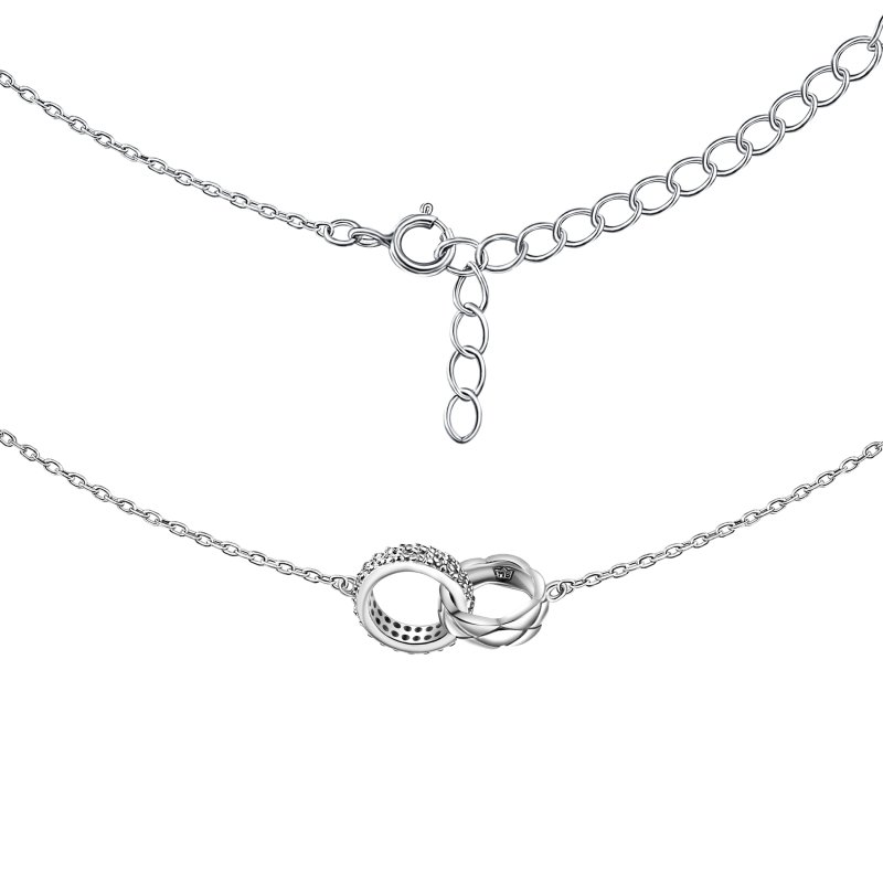 Naszyjnik srebrny łańcuszek damski z zawieszką celebrytka kółka srebro 925 45 cm