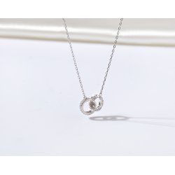Naszyjnik srebrny łańcuszek damski z zawieszką celebrytka kółka srebro 925 45 cm