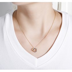 Naszyjnik srebrny łańcuszek damski z zawieszką celebrytka kółka srebro pozłacane 925