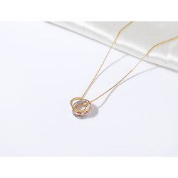 Naszyjnik srebrny łańcuszek damski z zawieszką celebrytka kółka srebro pozłacane 925