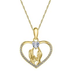 Naszyjnik srebrny dla przyjaciółki łańcuszek damski zawieszka serce srebro pozłacane