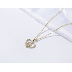 Naszyjnik srebrny dla przyjaciółki łańcuszek damski zawieszka serce srebro pozłacane