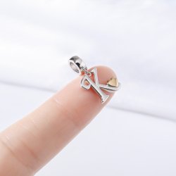Charms zawieszka srebrna beads srebro próba 925 oryginalny literka k serce