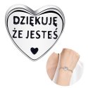 Charms zawieszka srebrna beads srebro próba 925 oryginalny serce dziękuję