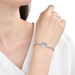 Charms zawieszka srebrna beads srebro próba 925 oryginalny serce dziękuję